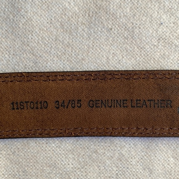 BROWN GENUINE LEATHER BELT CASUAL DRESS MEN'S ADJUSTABLE 39’ CLASSIC MINIMALIST - Picture 4 of 8